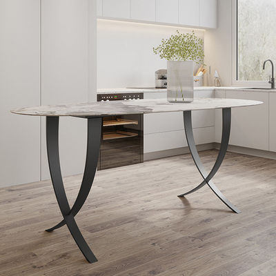 180*92cm Contemporary Marble Dining Table ODM White Stainless Frame