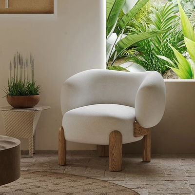 Bedroom Upholstery Teddy Fabric Chair High Elastic Sponge Filling