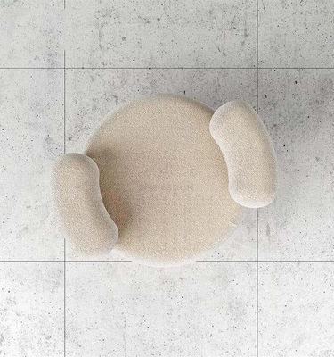 Fabric Leisure Chair White Fabric Soft Comfortable Imitation Wool Leisure Chair