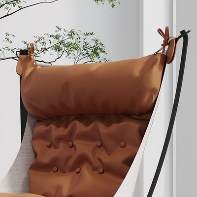 Leisure Ergonomic Brown Leather Lounge Chair Modern Leisure Chair