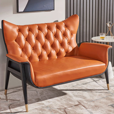 145*76cm Leather Leisure Chairs Modern OEM Wooden Arm Single Sofa Chair