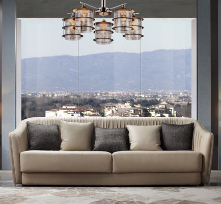 ODM 3 Seats Leather Living Room Sofas Modern Filling With Down Feather