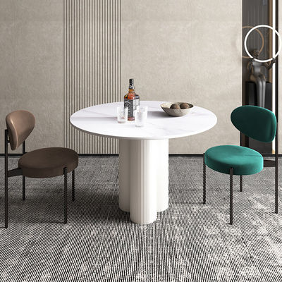 Rock Plate Contemporary Marble Dining Table Round Dining Table Chair
