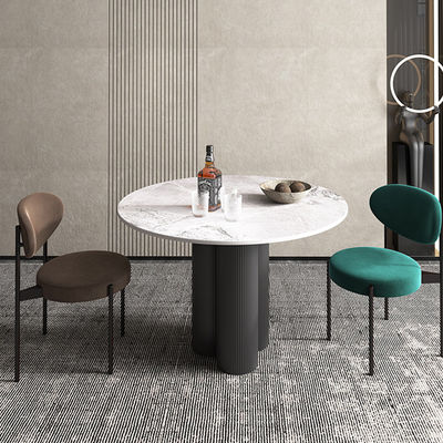 Rock Plate Contemporary Marble Dining Table Round Dining Table Chair