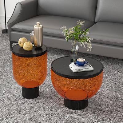 Round Tempered Glass Top Coffee Table OEM Bowl Coffee Table