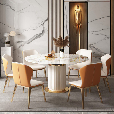 Bedroom Rock Board Dining Table Retractable Rotation
