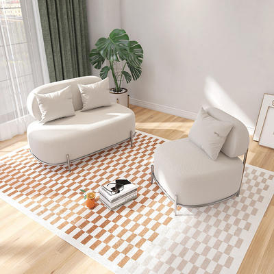 Living Room Shaped Sponge Sofa Set Modern Velvet Leisure Chair