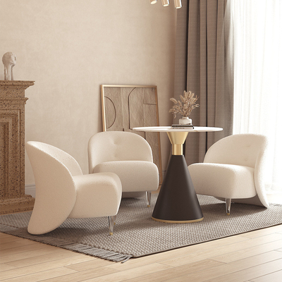 Living Room Furniture Modern Fabric Sofa Set White Flannelette Couch