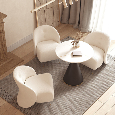 Living Room Furniture Modern Fabric Sofa Set White Flannelette Couch