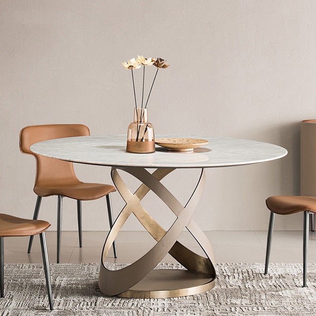 OEM Round Contemporary Marble Dining Table 1.35M Formaldehyde Free