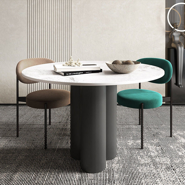 Rock Plate Contemporary Marble Dining Table Round Dining Table Chair
